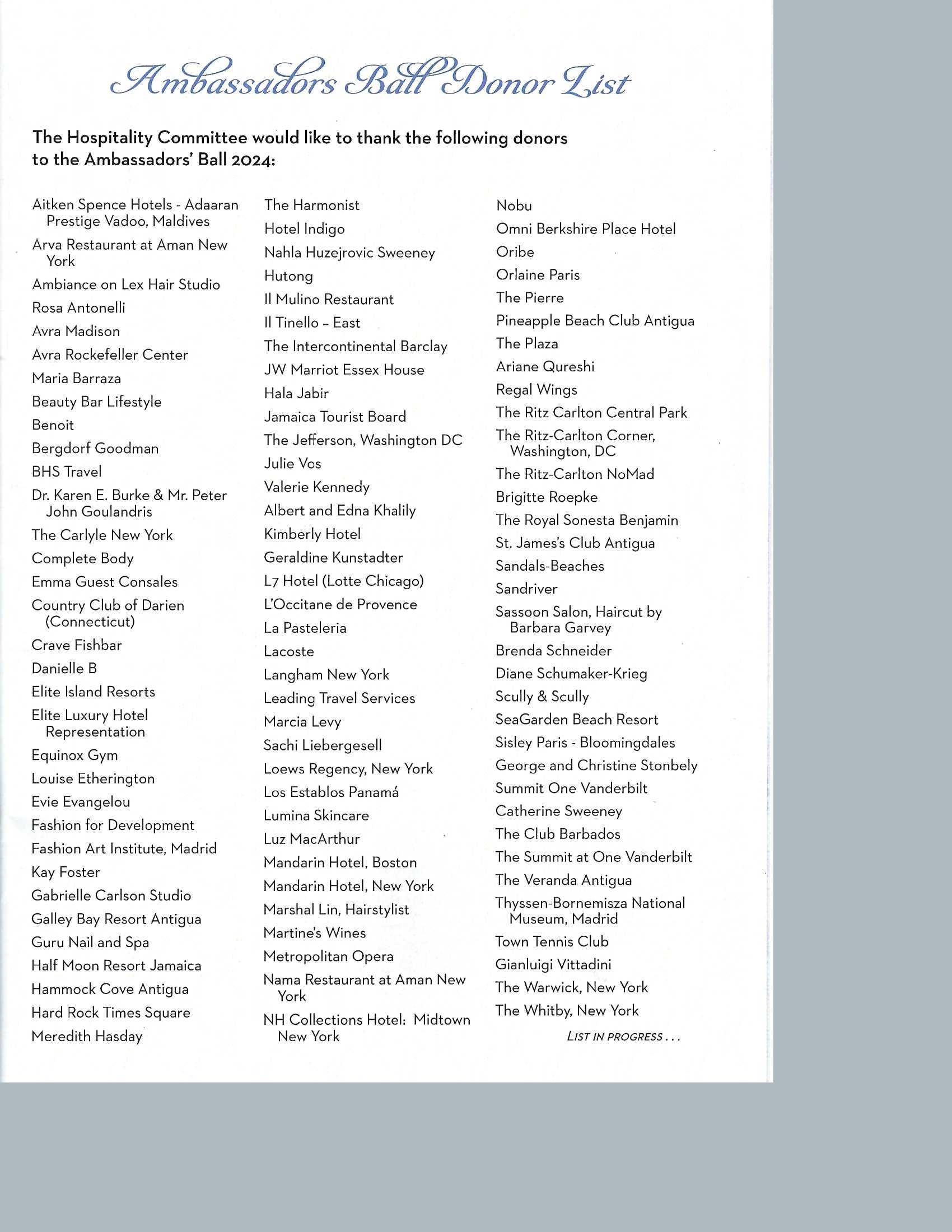 2024 Journal Donor List